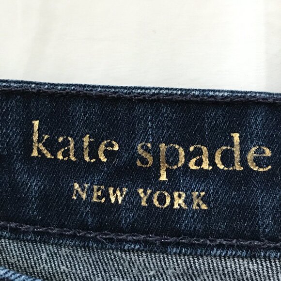 Kate Spade The Uptown Flared Jeans Women 29 Blue Mid Rise Dark Wash Stretch - Picture 3 of 14